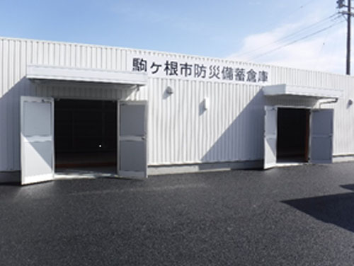 完成した町部防災倉庫