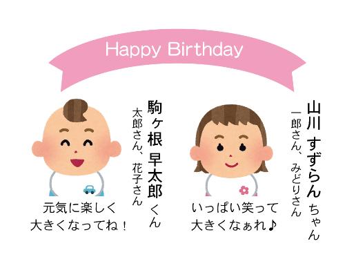 市報お誕生日コーナーイメージイラスト
