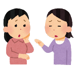 心配そうに話す女性のイラスト