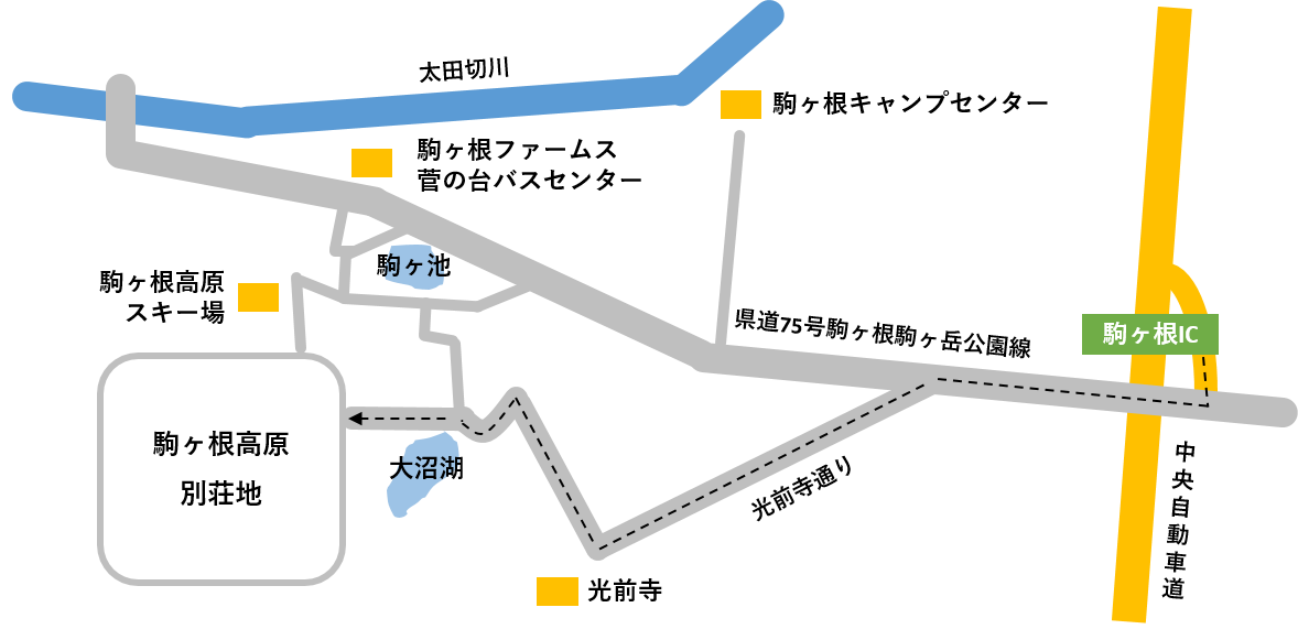 別荘地までの案内図