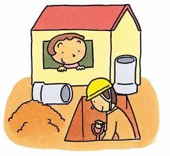下水道接続工事のイラスト