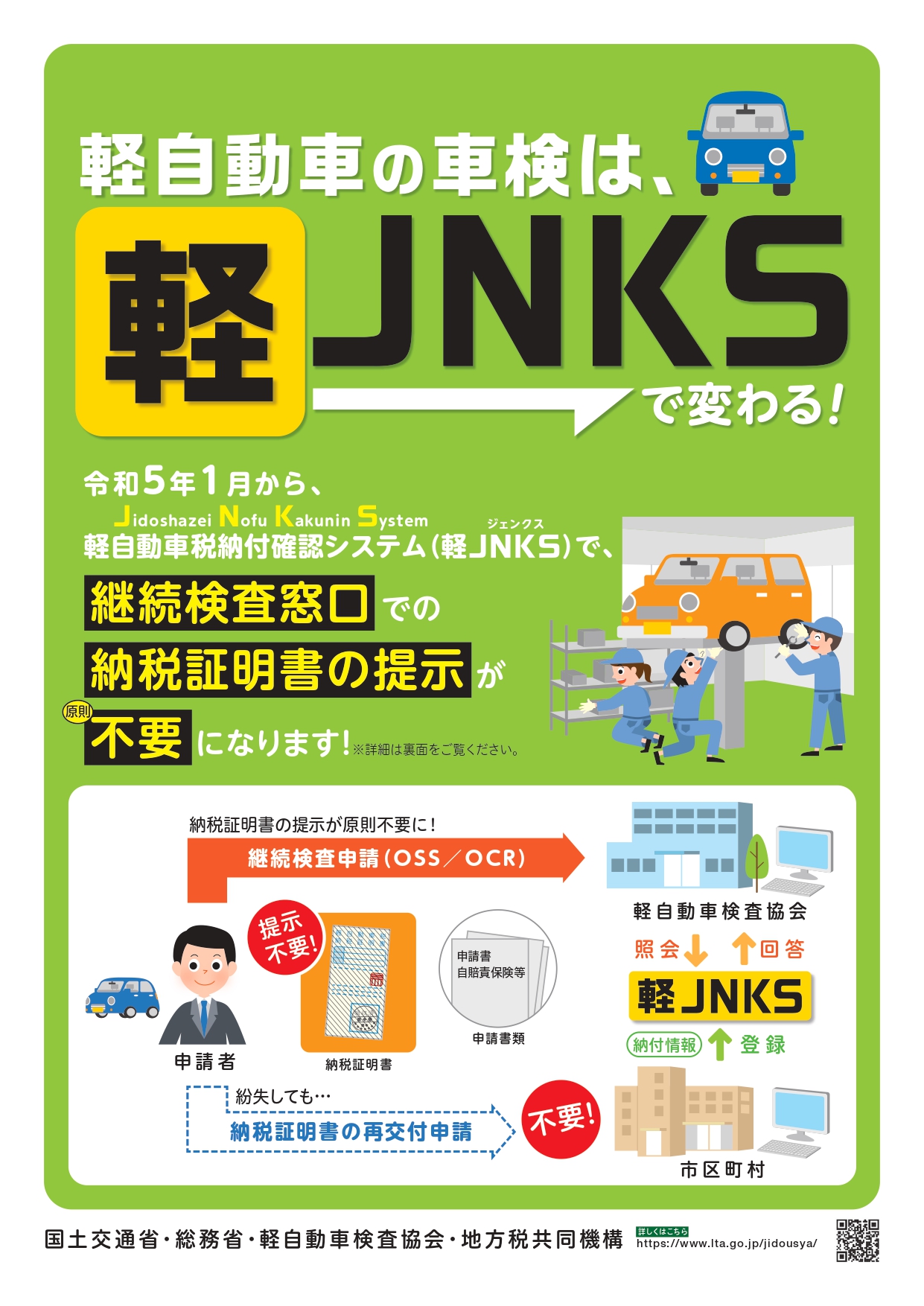 軽自動車税納付確認システムチラシ