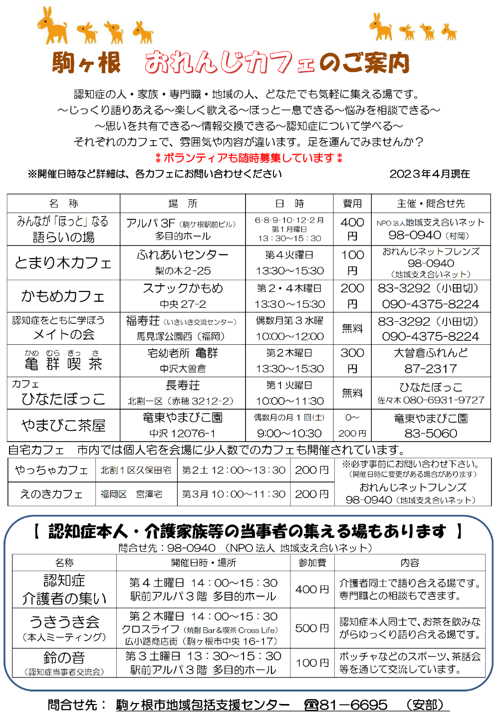 おれんじカフェの案内