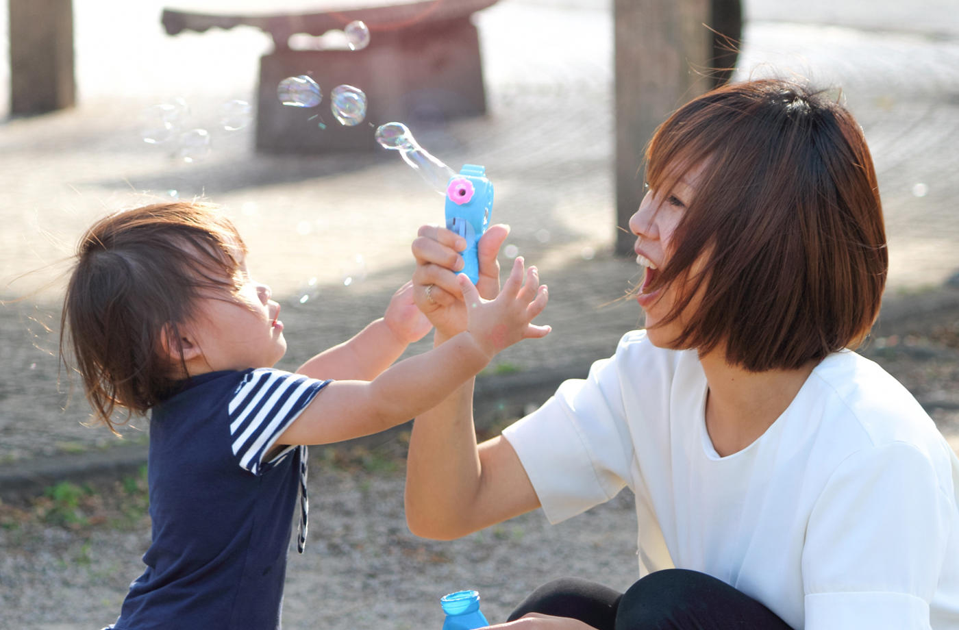 子どもとシャボン玉