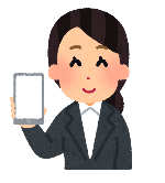 スマートフォンを持つ女性のイラスト