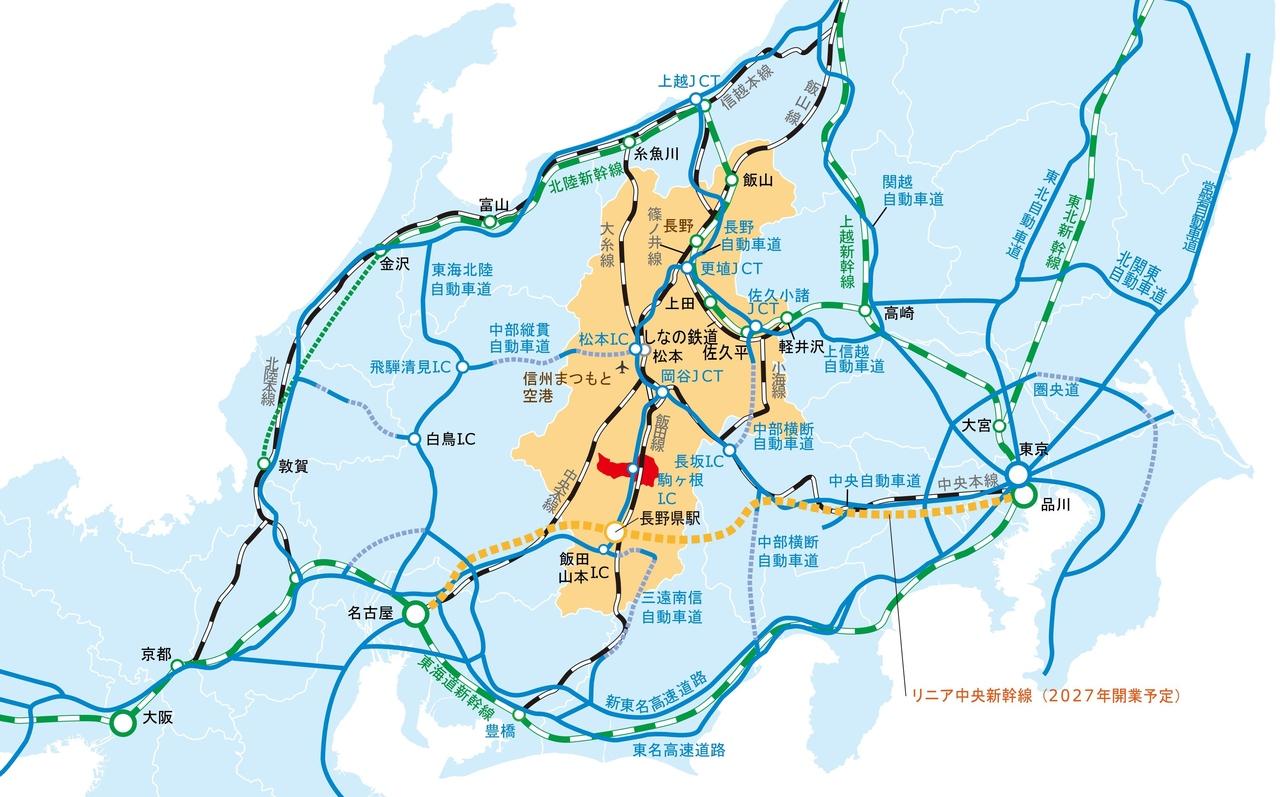 関東と中京の地図のイラスト