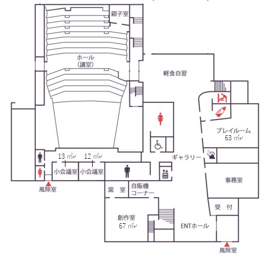 赤穂公民館1階館内配置図