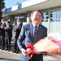 駒ヶ根市長初登庁の様子